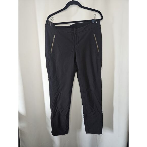 Athleta Pants Womens L 14 Black Skinny Wander Stash Pants Athletic Zipper Ankle - Picture 1 of 6